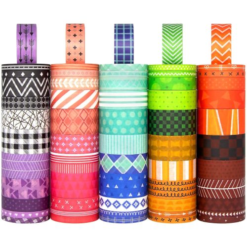 CT3165CT_1 60 Rolls Washi Tape Set - Decorative Adhesive Masking Tape for Scrapbooking Supplies,DIY Crafts,Bullet Journals,Gift Wrapping,Party Decorations and Planners,Each Roll 5.4yd Total 328yd