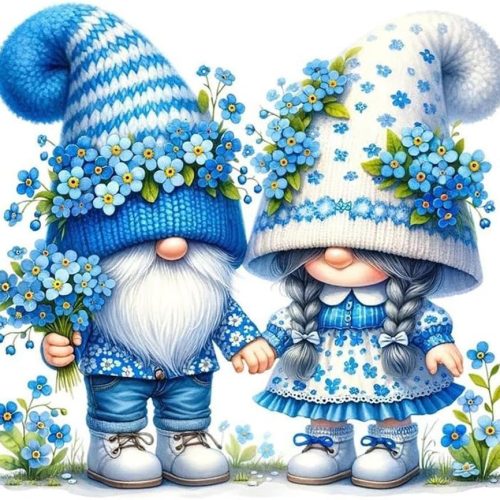 SJUTOUCI Diamond Art Painting Kits for Adults, Gnome Lovers Diamond Art Kits for Beginners, 5D DIY Full Drill Gem Craft for Home Decor Gift 12x12 inch/30x30cm