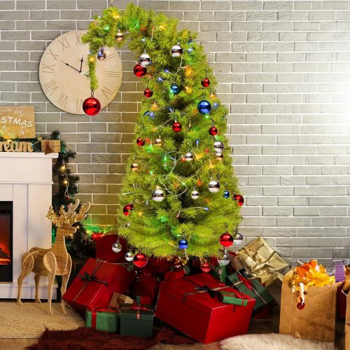 6 Ft Christmas Tree, Bendable Artificial Christmas Tree for Indoor Outdoor with Lights Decorations Balls Christmas Holiday Decor for Home Office Street
