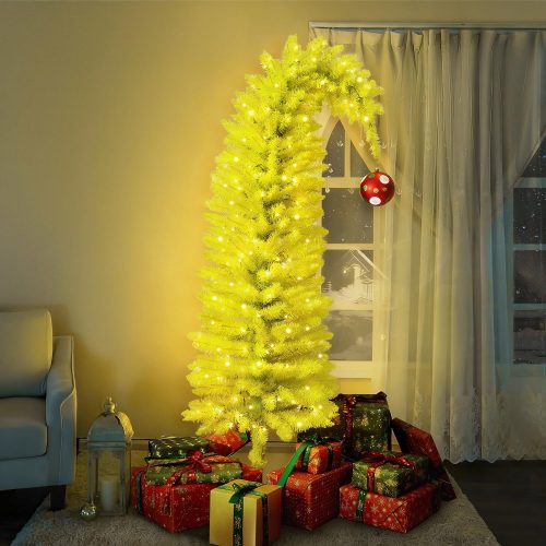 5.5 FT Pre-lit Christmas Tree with Lights - Bendable Whimsical Christmas Tree for Christmas Decorations Indoor/Outdoor or Porch Decor, 170 Lights / 460 Tips / 8 Flashing Modes