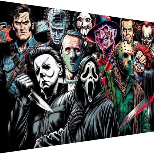 Kromaion Large Horror Diamond Art Kits for Adults, Halloween Big Diamond Painting Kits for Adults Beginner, 5D DIY Full Drill Gem Painting Diamond Dots for Home Wall Decor 15.7x25.5inch G8266-