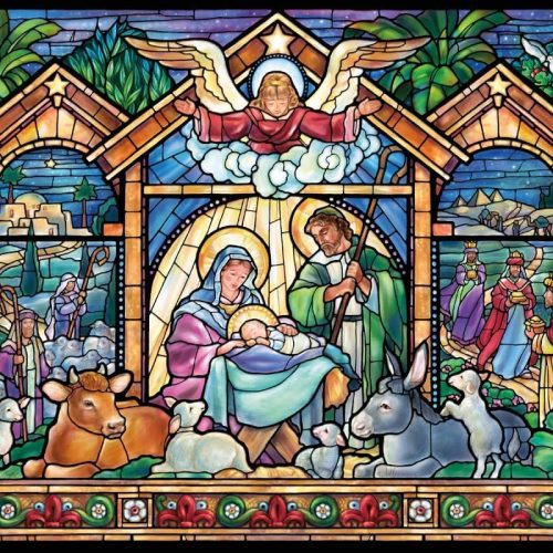 KEUASDV Diamond Painting Kits for Adults, Stained Glass Nativity 5D DIY Diamond Art Kits Full Drill Diamond Dots for Gift Wall Decor and Relaxation Gem Arts 12x16 inch