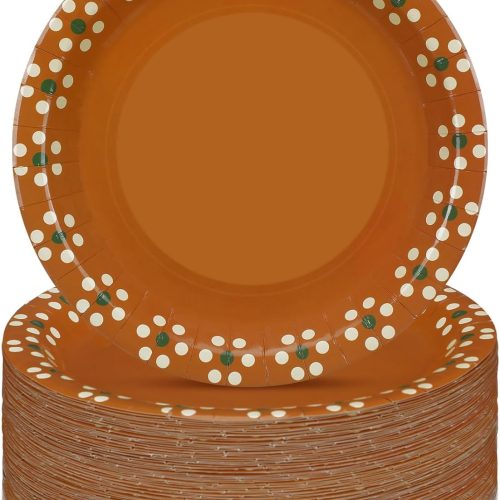 Yungyan Platos De Barro Mexicanos Paper Plates Cielito Lindo Party Decoration Mexican Dinnerware Terracotta Flower Clay Pottery Plates Party Supplies Birthday Wedding Decoration(9 Inch,50 Pcs)