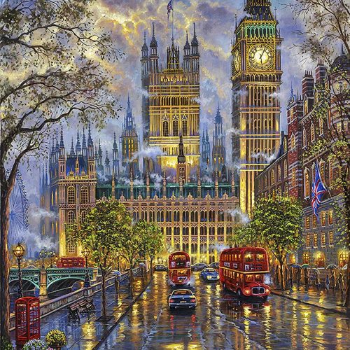 CTDPK70CT_1 LANDFAIR Diamond Painting Kits - 15x20 inch Round Full Drill Big Ben London Diamond Art Kits for Adults