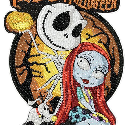 Spooky Halloween Tabletop Diamond Painting Kits for Adults – Horror-Themed DIY 5D Special Shaped Diamond Art with Glow-in-The-Dark Rhinestones, Creepy Desktop Gem Painting Decor for Home & Office