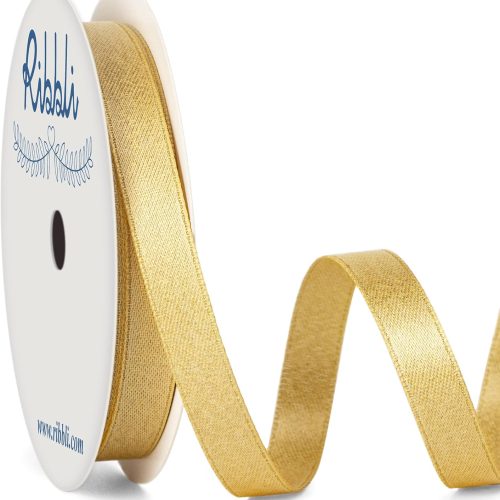 Ribbli Gold Double Faced Purl Ribbon, Luxury Glitter Ribbon, 3/8 Inches x 10 Yards, Birthday, Wedding Decorations