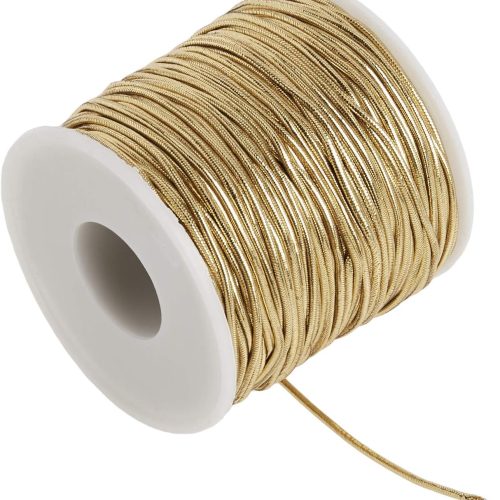 Morex Ribbon 1318/50-634 Stretch Cord Polyester Ribbon, 50 yd, Gold