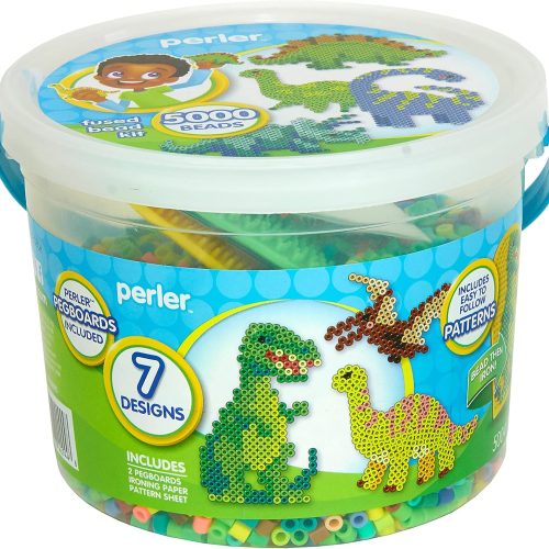 Perler Dinosaur Craft Bead Bucket Activity Kit, 5004 pcs
