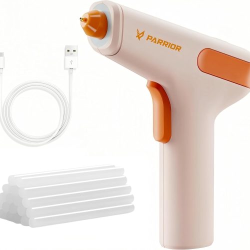 Motor-Driven Cordless Hot Glue Gun with 15s Fast Preheating, Anti-Drip & Auto Power-Off, Rechargeable Glue Gun Kit Includes Premium Glue Sticks, Perfect for Home Crafts, DIY, and Quick Repairs