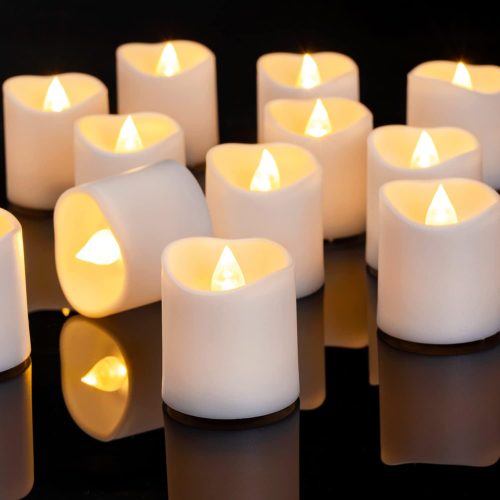 CTN224CT_1 Homemory 24Pack Flameless LED Votive Candles, 200+Hour Lasting Electric Fake Candles, Battery Operated Tealights in Warm White for Wedding, Proposal Anniversary, Romantic Decor(Batteries Included)