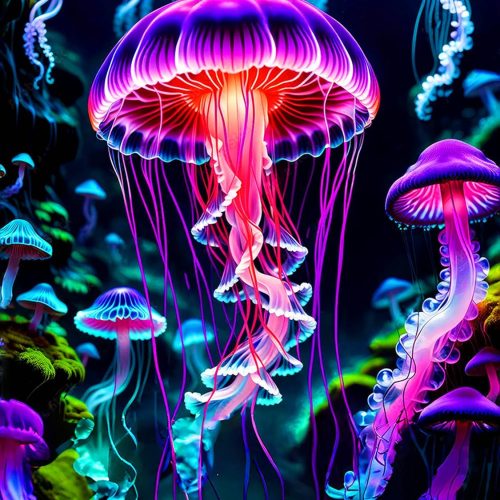 Zythron Diamond Painting Kits for Adults Glowing Jellyfish DIY 5D Diamond Art Kits Beginners Full Drill gem Art Crystal Craft Kits for Home Wall Art Bedroom Decor Gifts 12x16 inch