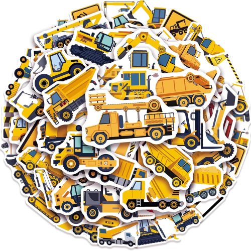 100 Pack Construction Stickers, Construction Party Favors, Birthday Decorations