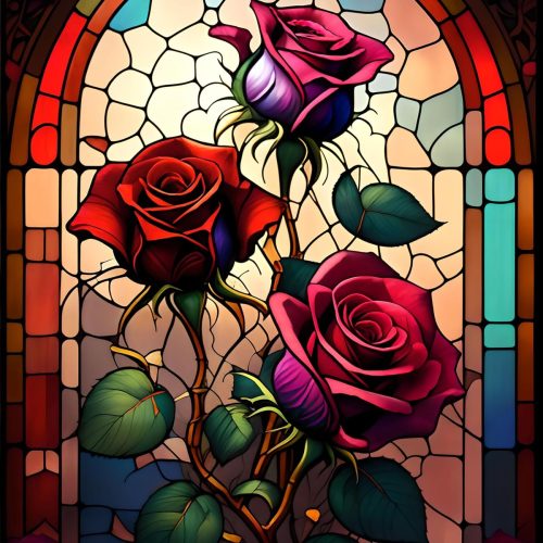 Yeadiffy Diamond Art Painting Kits for Adults Diamond Art Kits for Adults Beginners,5D Translucent Gems Diamond Painting,DIY Full Drill Diamond Gem Art and Crafts 12x16inch (Glass Flower)