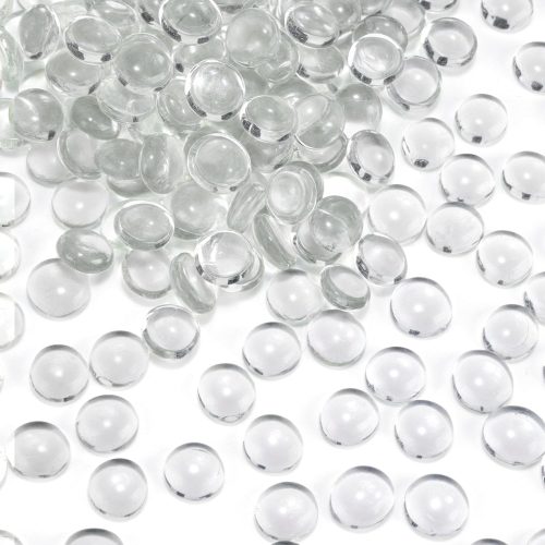 DomeStar 5Lb Flat Glass Marbles, Vase Filler, Glass Pebbles Marbles Bulk for Aquarium Table Scatters Decor