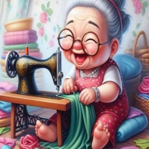 GUMITOON Diamond Art Kits for Adults-Diamond Art Paintings-Cartoon Grandma Full Drill Diamond Dots Paintings for Beginners, Round 5D Paint with Diamonds Pictures Gem DIY Crafts Kits 12"x16"