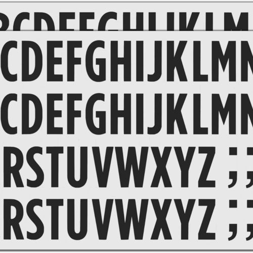 30 Sets, 1 inch - Black Vinyl Letter Alphabet Stickers, Self Adhesive Stick on Letters, Waterproof Outdoor Use