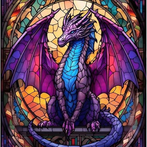 croshom Dragon Gem Art Kits for Adults, DIY Diamond Painting Kits for Gift Idea and Wall Decor 12x16in