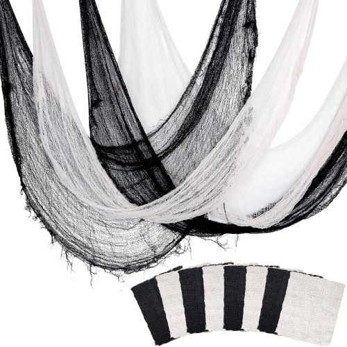 Watayo 8 Pack Halloween Creepy Cloth, 72 x 30 Inch Scary Spooky Fabric Cloth, Halloween Stretch Spider Web Weave Creepy Gauze for Party Haunted House Decor