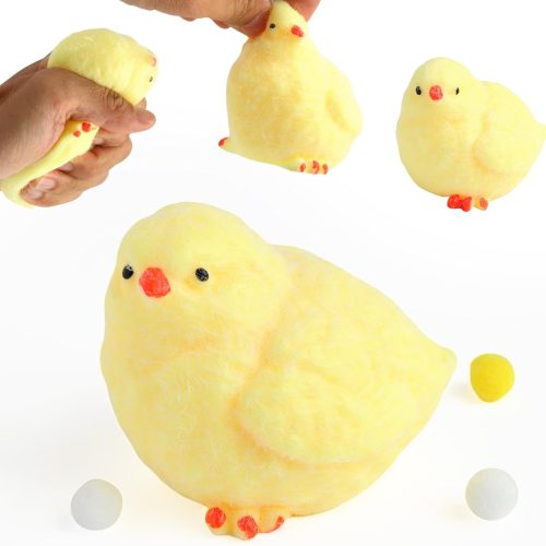 3 PCS Squishy Chicken Toys, Handmade Chicken Stress Relief Squishy Toy, Soft Chick Squeeze Toys Cute Chick Fidget Sensory Toys for Kids & Adults