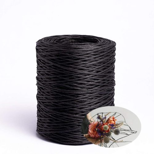 656 Feet Floral Wire,2mm Floral Bind Wire Wrap Twine,Paper Covered Wire Rustic Vine Wire for Floral Arrangements, Flower Crowns, Grapevine Wreath Making, Wedding Decorating, DIY Projects(Black)