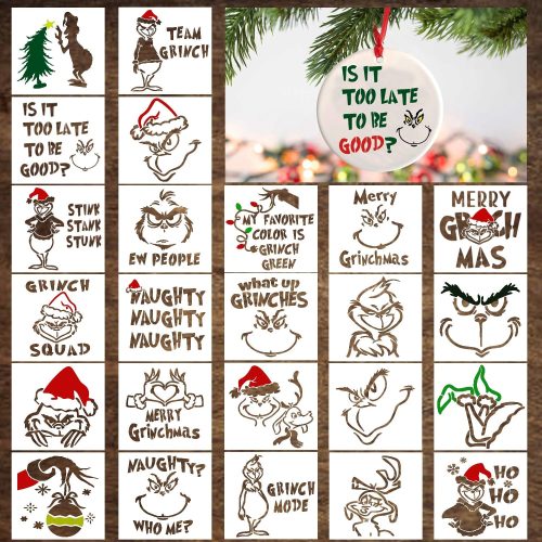 Christmas Stencils for Crafts, Wood Sign, Art, Christmas Template, Holiday Stencil, Funny Stencils, Large Stencil for Crafts Reusable, Xmas DIY Craft