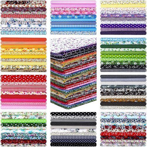 Tudomro 100 Pieces 10 x 10 Inches Cotton Fabric Squares Patchwork Quilting Fabric Bundles Layer Precut Quilt Material for DIY Craft Sewing Cloths Handmade Accessories(Floral)