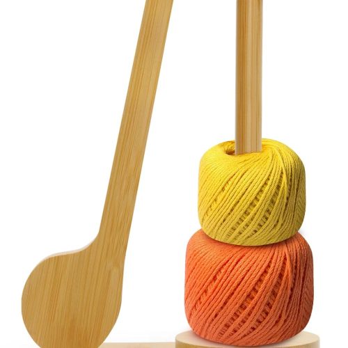 Yarn Holder for Knitting and Crocheting Wooden Yarn Spinner with Magnetic Metal Twirling Wooden Yarn Rack Stand with Phone Stand Crochet Hook Storage and Magnetic Yarn Ball Holder Spinner