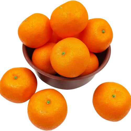 1 DaKuan 12 pcs Fake Oranges, Simulated Plastic Orange, Artificial Oranges, Decorative Fruit Tray, Used for Furniture Decoration, Decorations for Kitchen, Window Display and Photo Props(2.36×2.95 inch)
