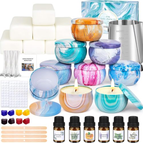 1 Candle Making Kit for Adults, DIY Candle Making Supplies for Geginner, Christmas DIY Gifts for Kid, DIY Kits for Adults - Includes Beeswax, Essential Oils, Dyes, and More, Crafts for Adult