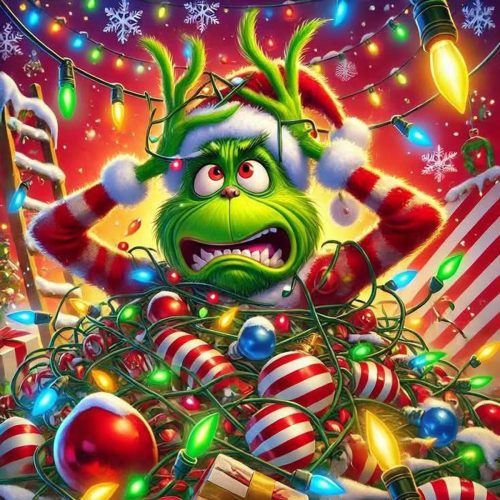 MjhRcll Christmas Diamond Painting Kits for Adults,Funny Diamond Art Kits for Beginner,Comical Diamond Dots with Accessories for Home Wall Decor 14X14 Inch