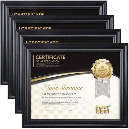 Memory Island Document Diploma Picture Frames 8.5x11,Brown Wood Grain,4 Pack