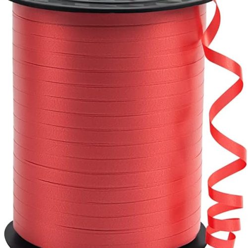 1 KMER LIFE Premium Red Curling Ribbon, 1/5" Wide x 500 Yards Christmas Curling Ribbons for Gift Wrapping, Party Decoration, Balloon String, Ribbons for Florist Flower (1 Roll)