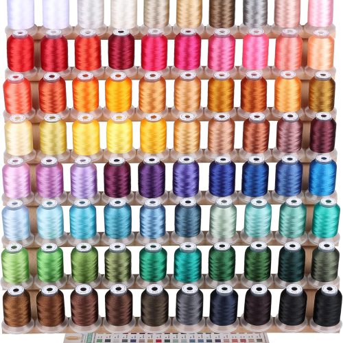 80 Spools Polyester Embroidery Machine Thread 500M - Colors Compatible with Janome and RA Colors