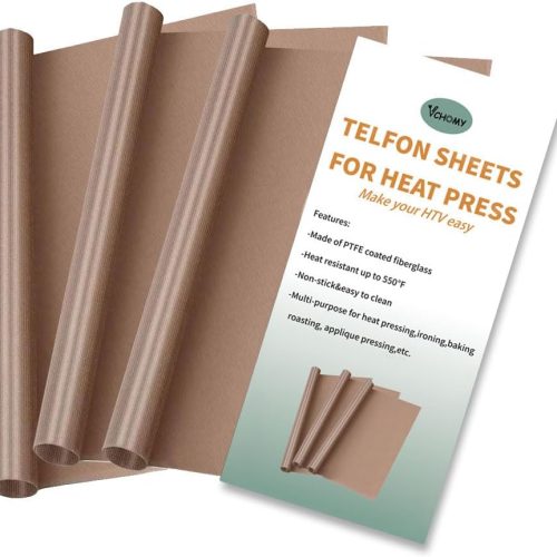1 Teflon Sheets for Heat Press,Non-stick Reusable PTFE Teflon Paper Sheet Roll for Cricut Sublimation Heat Transfer,HTV Iron On,Baking (3 Pack 12x16in)