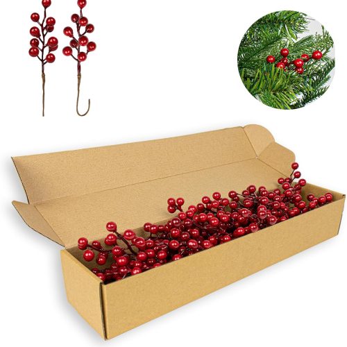 50 Pack Christmas Tree Decorations 6.5 Inch Artificial Berry Stems Red Berry Picks for Xmas Winter Christmas Tree Ornaments Centerpieces Flower Arrangements
