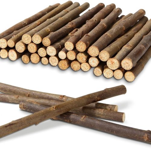 QTLCOHD 100Pcs 6 Inch Wood Sticks for Crafts, 0.3-0.5 Inch Diameter Twigs for Crafts, Natural Mini Wood Log Craft Sticks for Photo Props, DIY Crafts, Home Decorations, Pets, Etc.