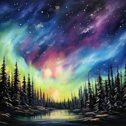 TUMOVO DIY Paint by Number for Adult, Starry Sky Paint by Numbers, Rriver in The Forest Adult Paint by Numbers Kits on Canvas, 16X20 Inch Landscape Paint by Numbers for Adults Beginner Frameless