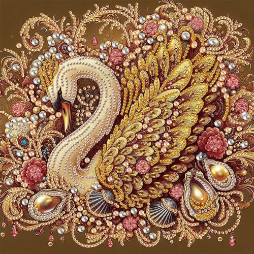 Stalente Diamond Painting Kits for Adults Swan, 5D Special Shape Diamond Art Kits for Beginners, Crystal Rhinestones Diamond Painting for Home Wall Decoration Gift 12×12inch, Animal