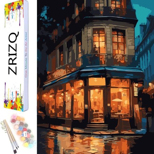 Paint by Number for Adults Beginners,12" Wx16 L Canvas for Painting Kits for Adults in Colorful Box,Paint by Numbers for Home Wall Art Decor-City 2