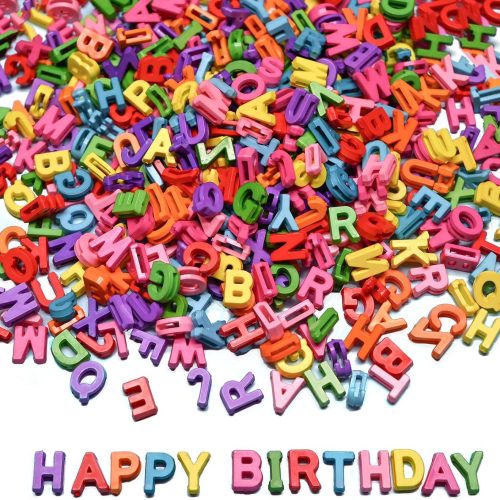 300+ Pieces 9x12mm Big Large Alphabet Letter Beads Charms A-Z Mixed Plastic Shape Loose Bead for Jewelry Making Bracelets Necklaces Key Chains (Classic Solid Colors)