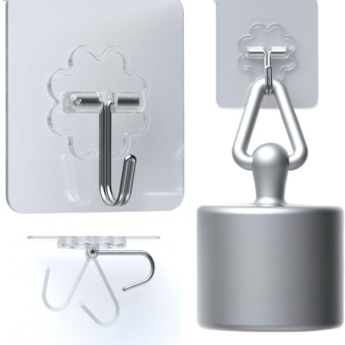 DDMY 24 Packs Hooks for Hanging Wall Hooks Transparent Reusable Waterproof Adhesive Hook for Kitchen Curtain, Towel Hook for Bathrooms, Heavy Duty Self Coat Hook for Walls No Damage