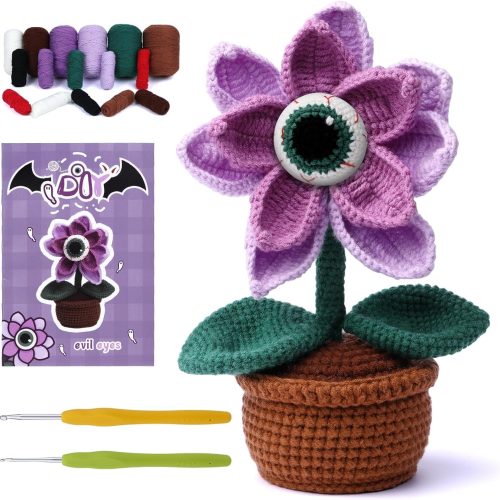 Yizzvb Crochet Kit for Beginners, Complete Crochet Kit for Starter Crochet Starter Kits for Adults with Step-by-Step Video Holiday Decorations Tutorials Crochet Animal Kits for DIY Craft Supplies
