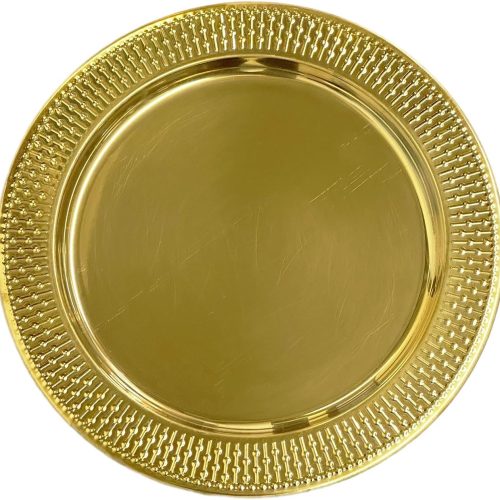 13-Inch Stainless Steel Charger Plates, 6Pcs Gold Dinner Plate Chargers Round Server Ware