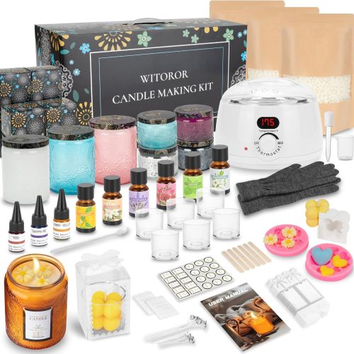 1 Candle Making Kit, Scented Candles Making Kit Supplies with Digital Soy Wax Melt Warmer Candle Making Complete Kit for Adults Beginners DIY Starters