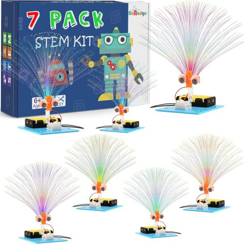 1 7 Set Bulk STEM Kit Individual Craft Kits for Kids, Science Projects Crafts Group Activity, Light Experiments Circuit Toys, Fun Fiber Optic STEAM Activities for Boys Girls Ages 6-8 8-12 6 8 10 Year