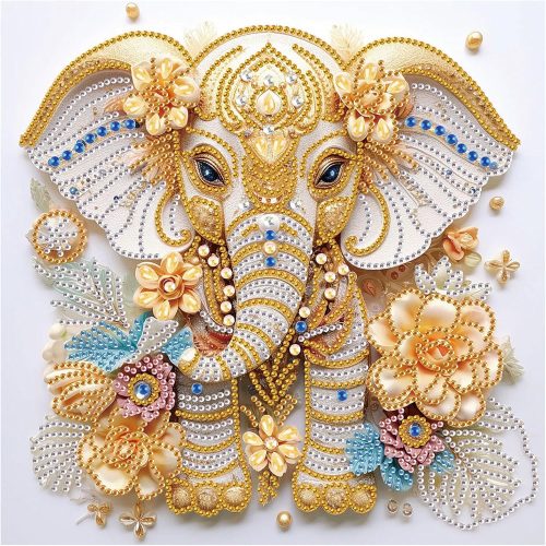 1 Sanjee 5D Special Shape Diamond Art Kits for Beginners, Elephant Diamond Painting Kits for Adults, Crystal Rhinestones Diamond Painting for Home Wall Decoration Gift, 12×12inch