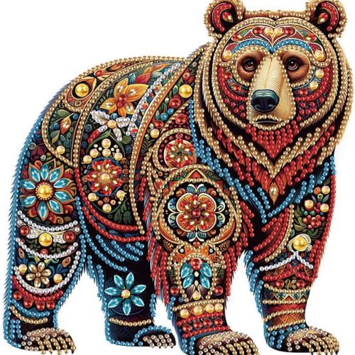 1 Stalente Diamond Painting Kits for Adults Brown Bear, 5D Special Shape Diamond Art Kits for Beginners, Crystal Rhinestones Diamond Painting for Home Wall Decoration Gift 12×12inch, Animal