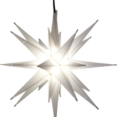 1 Elf Logic 12" Bright White LED Moravian Star Tree Topper - Hanging Outdoor/Indoor Christmas Tree Star Topper Light - Use as Holiday Decoration, Porch Light, Wedding and Ballroom Venue Decor
