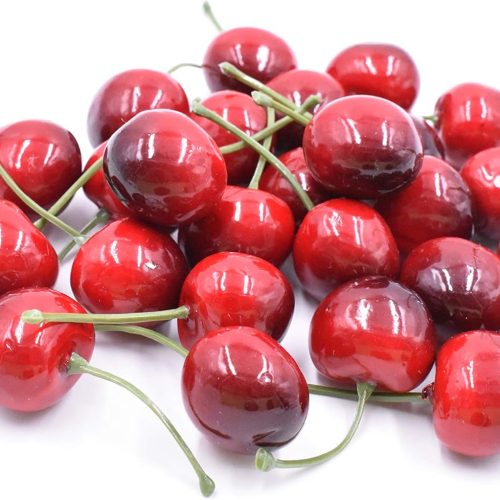 1 Aliotech 26pcs Artificial Lifelike Simulation Small Red Black Cherries Fake Fruit Model Home House Kitchen Party Decoration Desk Ornament