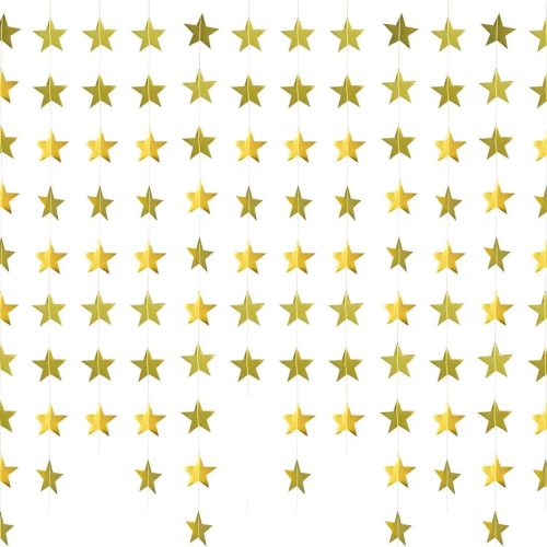 1 10pcs Gold Star Hanging Garlands Party Decorations for Birthday Wedding New Year Graduation Hanging Banner (130ft in Total)